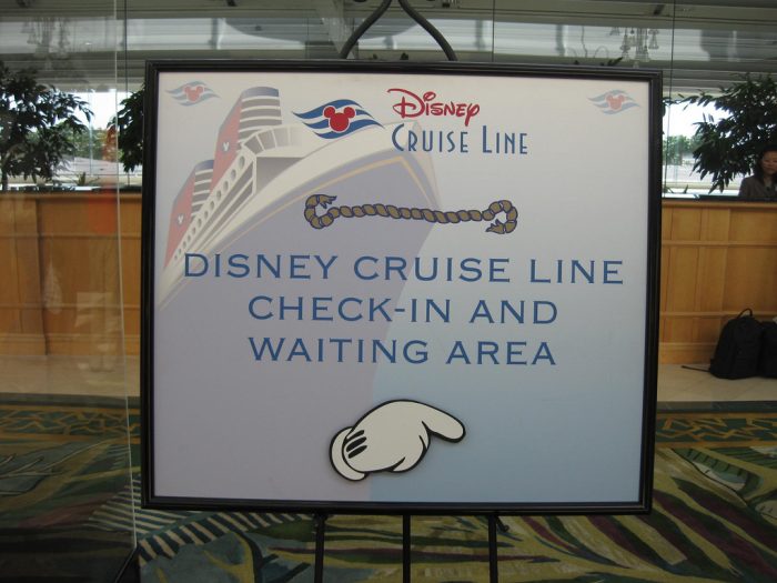 Embarkation Day sign inside the Hyatt Orlando Airport