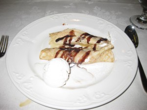 Apple filled crepes