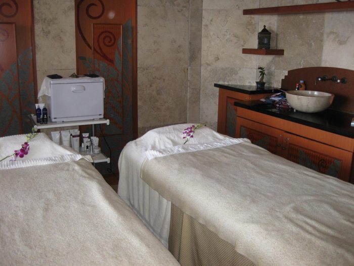 Massage Tables inside Spa Villa