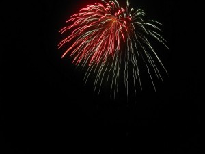 Fireworks over the sea