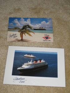 Postcards signed by Captain Tom