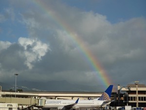 Rainbow at HNL Honolulu Airport