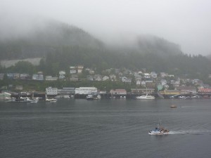 Sailing into Ketchikan harbor