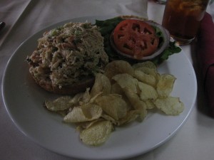 Seafood salad sandwich