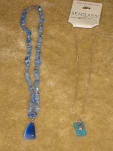 Stone necklace, sea glass necklace from Tortola