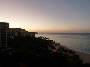 Sunrise over Waikiki Beach