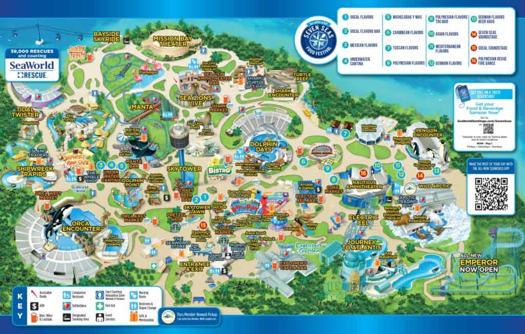SeaWorld San Diego Seven Seas Festival 2022 Map – Photo courtesy of SeaWorld San Diego