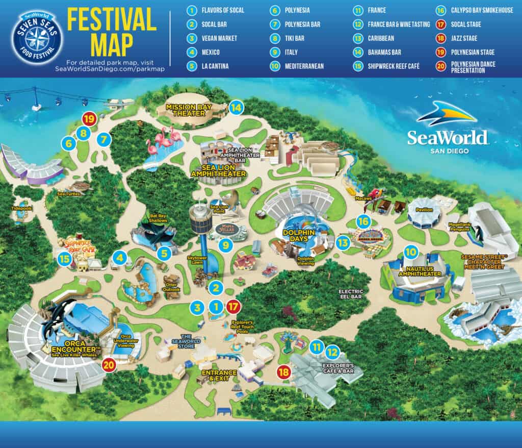 SeaWorld San Diego Seven Seas Festival 2021 Map
