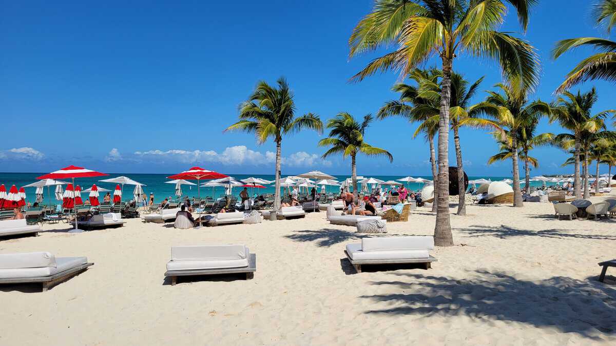 Virgin Voyages' Beach Club at Bimini in The Bahamas